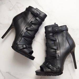 Pour La Victoire Ankle Peep Toe Heels